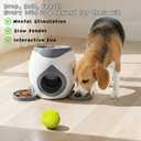 ABULL Interactive Dog Puzzle Toy - Drop The Ball to Get Treats, 2-in-1 Treat Dispenser & Slow Feeder for Healthy Eating, Keep Them Busy and Stop Boredom, Fun and Durable for All Breeds (Gray)