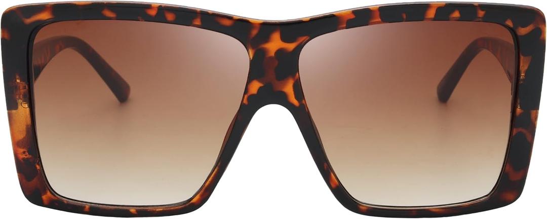The Fresh Large Oversized Fashion Square Flat Top Sunglasses - Exquisite Packaging (732602 Demi)