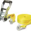 SmartStraps 27-Foot Premium Ratchet Straps, Yellow (1pk)  10,000 lbs Break Strength, 3,333 lbs Safe Work Load - Commercial Tie-Downs Designed for Heavy-Duty Transport - Safely Haul Large Equipment, Tractors, Vehicles and More