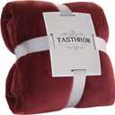 TASTHROW Burgundy Throw Blanket 50x60 Inches, Soft Plush Cozy Fleece Flannel Throw Blanket, Lightweight Warm Throws for Bed, Couch, Bedroom and Living Room, All Seasons