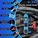 Power Circuit Probe Tester, 6V/12V/24V DC Circuit Tester Automotive, Multifunctional Car Electric Circuit Tester Power Fuse & Voltage Tester Light, Short Circuit Breake Finder Electrical Tools, Blue