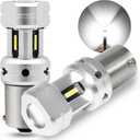 PHINLION 3600 Lumens 1156 LED Reverse Bulbs Super Bright P21W BA15S 3497 7506 1141 LED Replacement with Projector for Car Truck RV Lawn Mower Tractor Back Up Lights, 6000K Xenon White