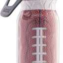 O2COOL Mist 'N Sip Misting Water Bottle No Leak Pull Top Spout Sports Water Bottle 20 oz (Football)