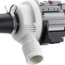 W10536347 Washer Drain Pump with Metal Clamps, Stable Performance High Compatibility, Replaces 8542672, W10049390, W10155921, W10217134, W10238317, Compatible with Whirlpool, Kenmore, Maytag Washer