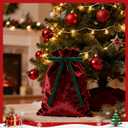 30 Pcs Dark Green Velvet Christmas Ornaments, 5 x 7 Inch Vintage Rustic Christmas Bows for Door Garlands, Gifts, and Xmas Home Outdoor Indoor Decoration