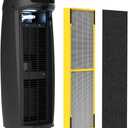 GermGuardian HEPA Air Purifier for Home, Large Rooms Up To 743 Sq. Ft. with HEPA PURE Air Filter, Air Quality Monitor & UV-C Light, AC4880B, 22" Tower, Black