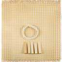 Leinuosen Pressed Cane Webbing Rattan Seat Repair Kit 24"x24" Mesh 8.2 Feet of #8.5 Spline & 5 Wooden Wedges for Home Decor Projects Furniture Caning Chairs Cabinets Beds