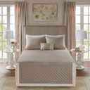 Madison Park Cotton Traditional Diamond Quilted Khaki Queen Quilt Set, 4pc