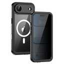 Lanhiem Magnetic for iPhone 17 Air Case Privacy, Waterproof Dustproof Case, [Built in Anti-Spy Screen Protector] [Fit for MagSafe] Heavy Duty Full Body Rugged Clear Cover for iPhone 17 Air 6.5 inch