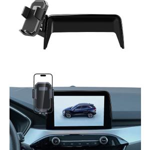 PZK Car Phone Holder for Ford Escape 2020 2021 2022 2023 2024 2025 Accessories 8-Inch Screen Fixed Clip Auto Lock Car Phone Mount with Sunglasses Storage Box 360 Rotation Fit for 4-7'' Phones