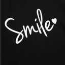 Milumia Girl Letter Print Crewneck Short Sleeve Tees Comfy Casual T-Shirts (Black)