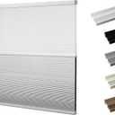 Boolegon Day Night Cellular Shades Cordless Blackout/Light Filtering 2 Shades in 1 Honeycomb Blinds Top Down Bottom Up Custom Cut to Size Cellular Blinds for Windows, Custom Size, White.