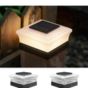 Solar Post Cap Lights Outdoor, Deck Post Lights Solar Powered for 4x4 Vinyl/Wooden Posts, Solar Fence Post Lights, Bright LED Light for Fence Deck Patio Garden Posts, Warm White (6 Pack)