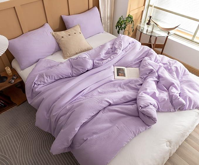 ROSGONIA California King Comforter Set Lavender, 3pcs (1 Boho Purple Cal King Comforter & 2 Pillowcases), All Season Bedding Bedspread Blanket Quilts
