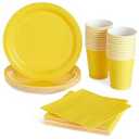 Juvale Blue Party Plates Cups & Napkins Set - 72-Piece Standard Disposable Paper Dinnerware - 24 9 in Plates, 200 mL Cups & 2-Ply Napkins - Sturdy & Absorbent - For Boy Birthday Party