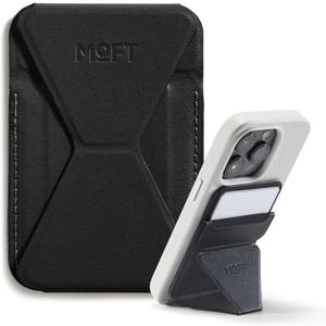 MOFT Magnetic Wallet Stand Compatible with iPhone 17/16/15/14/13/12 Series, Angle Adjustment & Magsafe Compatible MOVAS Phone Stand,Jet Black