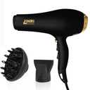 JINRI Hair Dryer,2000W,Ionic Technology & Infrared - Black, 3 Heat & 2 Speed, Detachable Air Intake, with Diffuser, with Concentrator, Hanging Strap, Non-Foldable