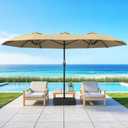 HOPERAN 15FT Double-Sided Outdoor Patio Umbrella with Base Included