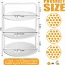 Lallisa Large Pizza Stands for Party, Wooden Pizza Stands 3 Tier Serving Tray 12.2'' White Cupcake Stand for 57 Cupcakes, Food Serving Tray with Detachable Frame for Birthdays, Weddings, Baby Showers