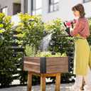 6 Packs Raised Beds Corner Brackets 11 in Metal L Brackets for with Screws Black Angle Corner Bracket Connectors 11" x 3" x 3" for Wood Flower Box Angle Brace Black