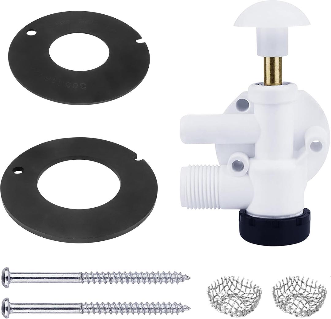 385314349 RV Toilet Water Valve Assembly Kit - Fit for Camper Trailer RV Toilet Spare Parts - Toilet Rubber Seal 385311462 Compatible with Sealand EcoVac Vacuflush Pedal Flush Toilets