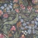 8x5  Rug, Non-Slip Vintage Boho Floral Carpet, Large Area Rug for Living Room, Soft Low-Pile Thin Living Room Rug for Bedroom, Dining Room, Nursery, Dark Green