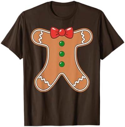 Gingerbread Man Shirt Adult Kids Men Women Cookie Costume T-Shirt, S