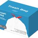 KdbK 13.2 Gallon Tall Kitchen Drawstring Trash Bags, 200 Count Pre-separated Garbage Bags, Unscented, Leak Proof, Waste Bag for Kitchen, Office, Home