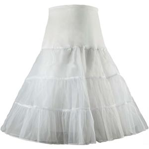 Women's 50s Vintage Petticoat 26" Crinoline Rockabilly Tutu Skirt Slip (Medium, White)