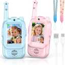 Video Walkie Talkies for Kids, 2 Pack Rechargeable Long Range Video Intercom Kids Walkies Talkies with Camera, Indoor Outdoor Toys for Family Games, Outside, Camping, Hiking for Boys Girls Ages 3-12