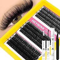 Lash Clusters Kit 60D 80D 100D Thick Cluster Eyelash Extensions 12-18mm Lash Clusters Individual Lash Extensions DIY Clusters Lashes Extension at Home (60D+80D+100D 12-18MM Kit