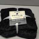 PAVILIA Super Soft Throw Blanket for Couch, Fluffy Cozy Lightweight Black Blanket, Fuzzy Warm Knit Blanket for Bed Sofa, 50x60