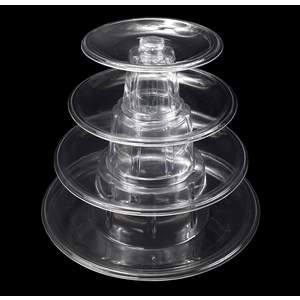 Youngy Transparent 4-Tier Dessert Cake Stand Rack Macaron Cupcake Holder for Wedding Birthday Party (2 Pack)