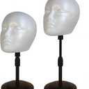 2 PACKS Adjustable wig or hat styrofoam mannequin head holder stand (13" to 17")