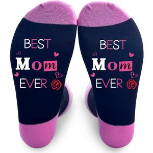 FQPJA Mom Socks For Women, Best Mom Ever Socks, Mother's Day Gifts Ideas From Daughter Son, Wife Sock From Husband, Mommy Birthday Sock, Christmas Thanksgiving Gifts For Mother Grandma -A09