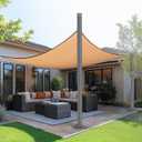 Shade Sail Pole, 10ft Outdoor Sun Shade Pole, 3" Diameter Steel Heavy Duty Sun Shade Sail Pole for Patio Deck Playground Backyard, Grey Sun Sail Pole with Hardware, Shade Sail Post One Pole