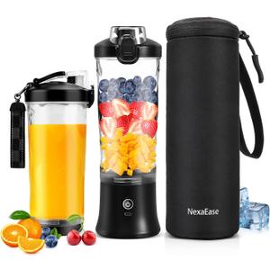 Portable Blender for Shakes and Smoothies- Personal Juicer 20 OZ Electric Protein Shaker Bottle with Insulated Sleeve, USB-C Rechargeable,Travel Lid-Small Blender Cup for Kitchen, Office, Gym,Travel
