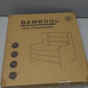 Bamboo Desk Organizer Mail Holder Countertop Letter Tray File Desktop Mail Holder Countertop Organizer for Desktop Letter Sorter Paper File Storage for School Home Office Supplies (Large, Black)