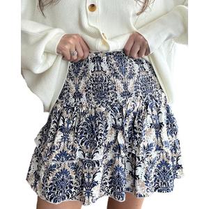 Bsubseach Flowy Shorts for Women High Waist Ruffle Mini Skirts Teen Girls Casual Boho Flowy Skirt Golf Tennis Skort (M)