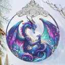 Stained Glass Suncatcher Ornament - Dragon Christmas Decorations - Christmas Ornaments for Tree - Holiday Present Ideas - Gift Exchange