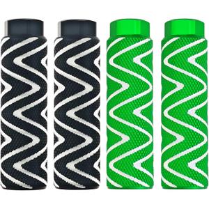 4 Pack Aluminum Alloy Bike Pegs Foot Pedals Backseats Stands Fit 3/8 inch Axles (Black and Green)
