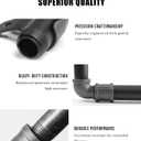 AGUTEAAGUTEA Black extension tube, 1/2" x 10" external threaded pipe, painted iron pipe, metal pipe fittings, suitable for DIY industrial-style furniture decoration. (Pack of 4) 1/2x10 INCH