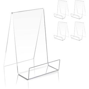 Clear Acrylic Book Stand with Ledge - Display Easel for Books, Pictures, Albums, Comic Books, CDs, Artworks, Tablets or Other Items (Large)