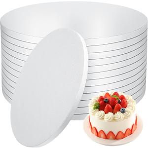 12 PCS Cake Drums 14 Inch, 14inch Drum, Cake Boards 14 Inch Round, 1/2" Thick Cardboard, Sturdy Circle, Base para Pastel Cardboard Base White Cake Boards for Wedding