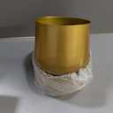 Vixdonos Gold Metal Flower Pots Brass-Toned Garden Planters, 7.1/6.3 Inch Indoor Round Succulent Containers, Pack 2 Cactus Plant Pots with Drainage Hole