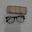 Gaoye Blue Light Blocking Glasses, Retro Round Eyewear Frame Anti Eyestrain Computer Glasses for Women Men - GY1688 (Light Black Frame/Transparent Lens)