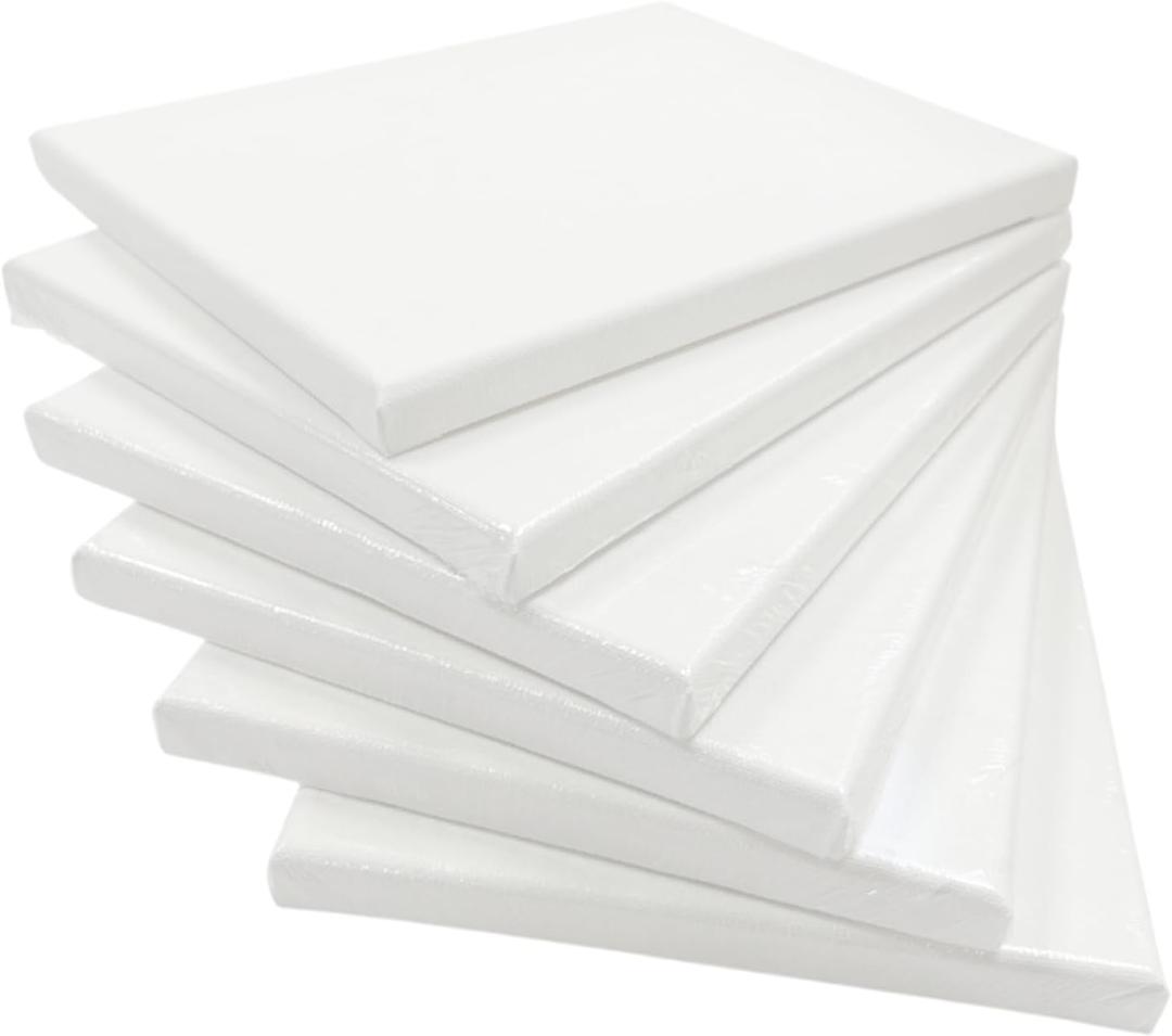 Pack of 10 Stretched Mini Canvas Wooden Frames 280gsm 10x12cm by Janrax