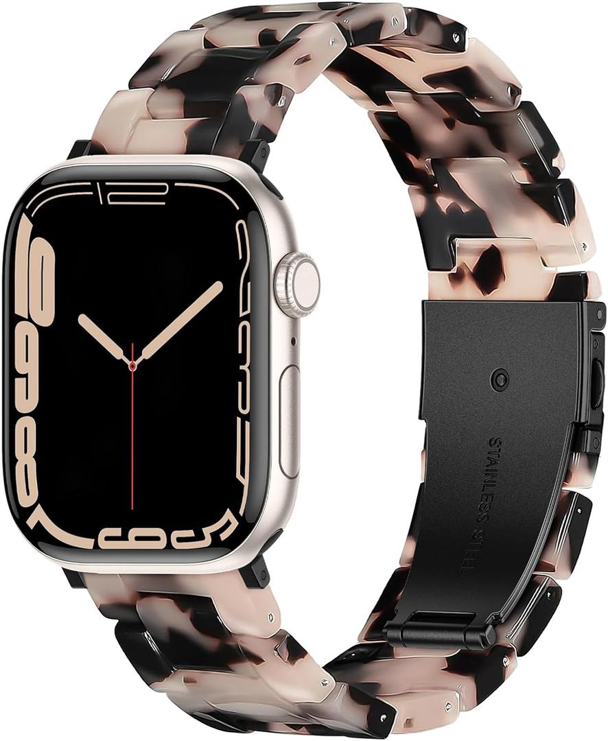 Resin Band Compatible for Apple Watch Bands for Women 40mm 41mm 42mm 38mm 44mm 45mm 46mm 49mm, Lightweight Dressy Bracelet for iWatch Bands Series 11 SE 10 9 8 7 6 5 4 3 2 1 Ultra