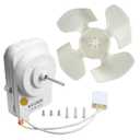 W10124096 W10130108 W10204250 Refrigerator Condenser Fan Motor Kit - Compatible with Whirlpool, KitchenAid & Kenmore, with Motor, Blade, Harness & Hardware,Replace 2188727 2188538