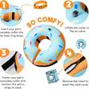 BENCMATE Inflatable Dog Cone Collar Alternative, Soft Dog Cone for Small Medium Large Dogs and Cats, Neck Recovery ECollar Donut Collar After Surgery (Large+, Donut-Blue)